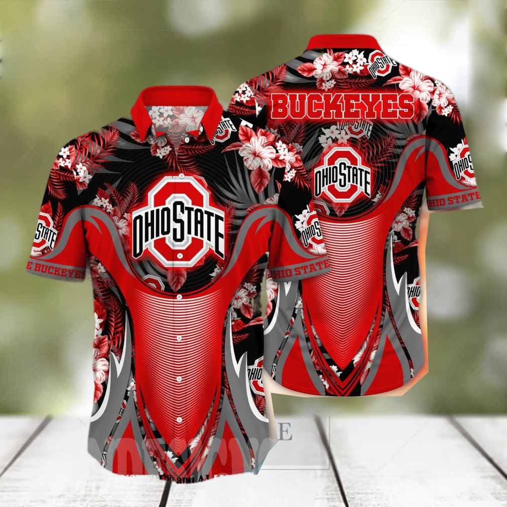 Ohio State Buckeyes NCAA Floral Tropical All Over Printed Classic Hawaiian Shirt - Limotees