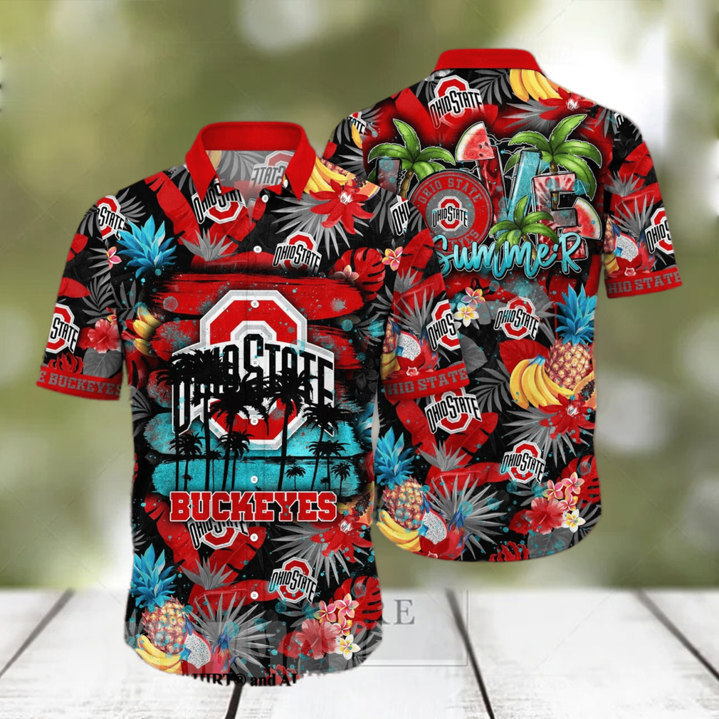 Ohio State Buckeyes NCAA Floral Unisex All Over Printed Hawaiian Shirt - Limotees