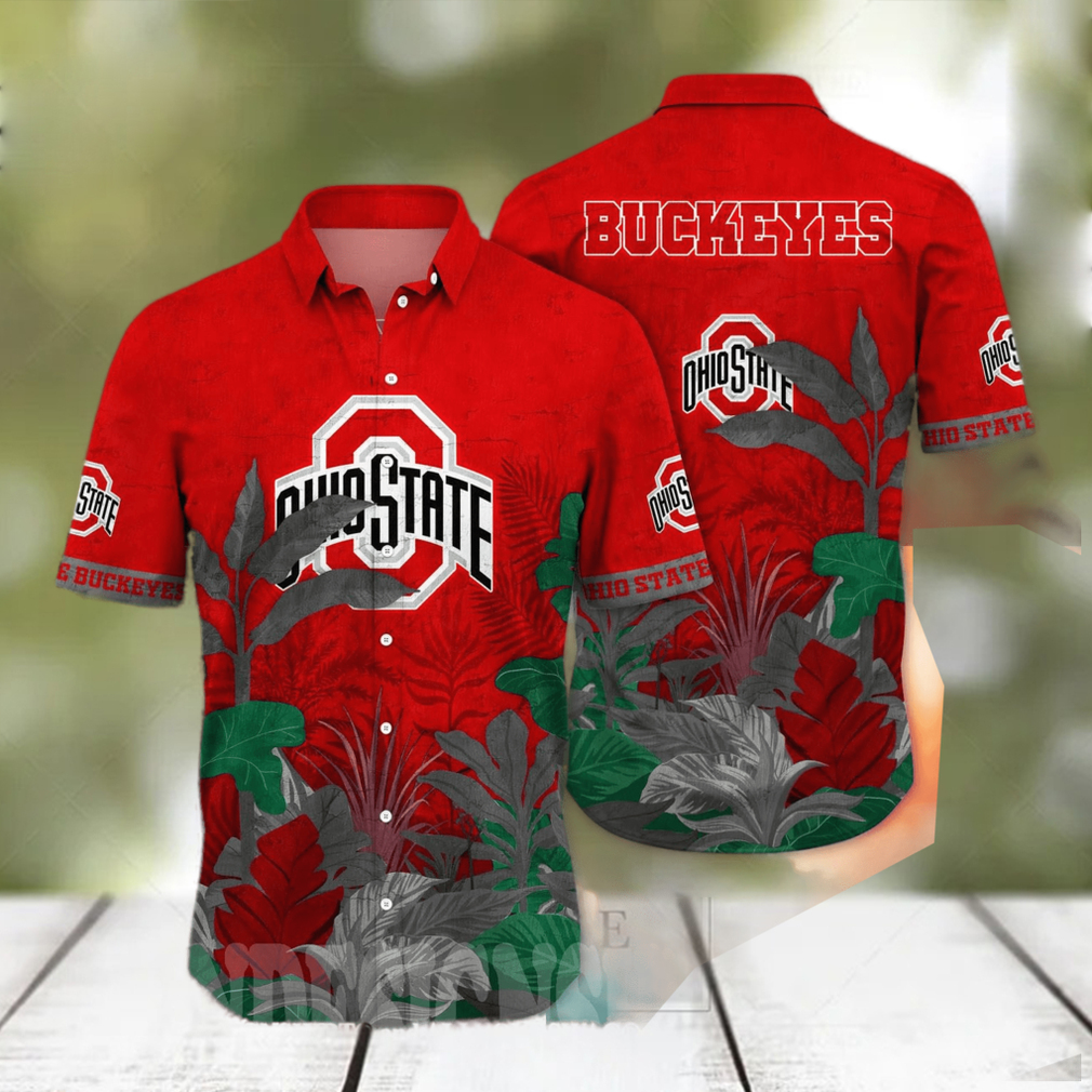 Ohio State Buckeyes NCAA Flower All Over Print Classic Hawaiian Shirt - Limotees