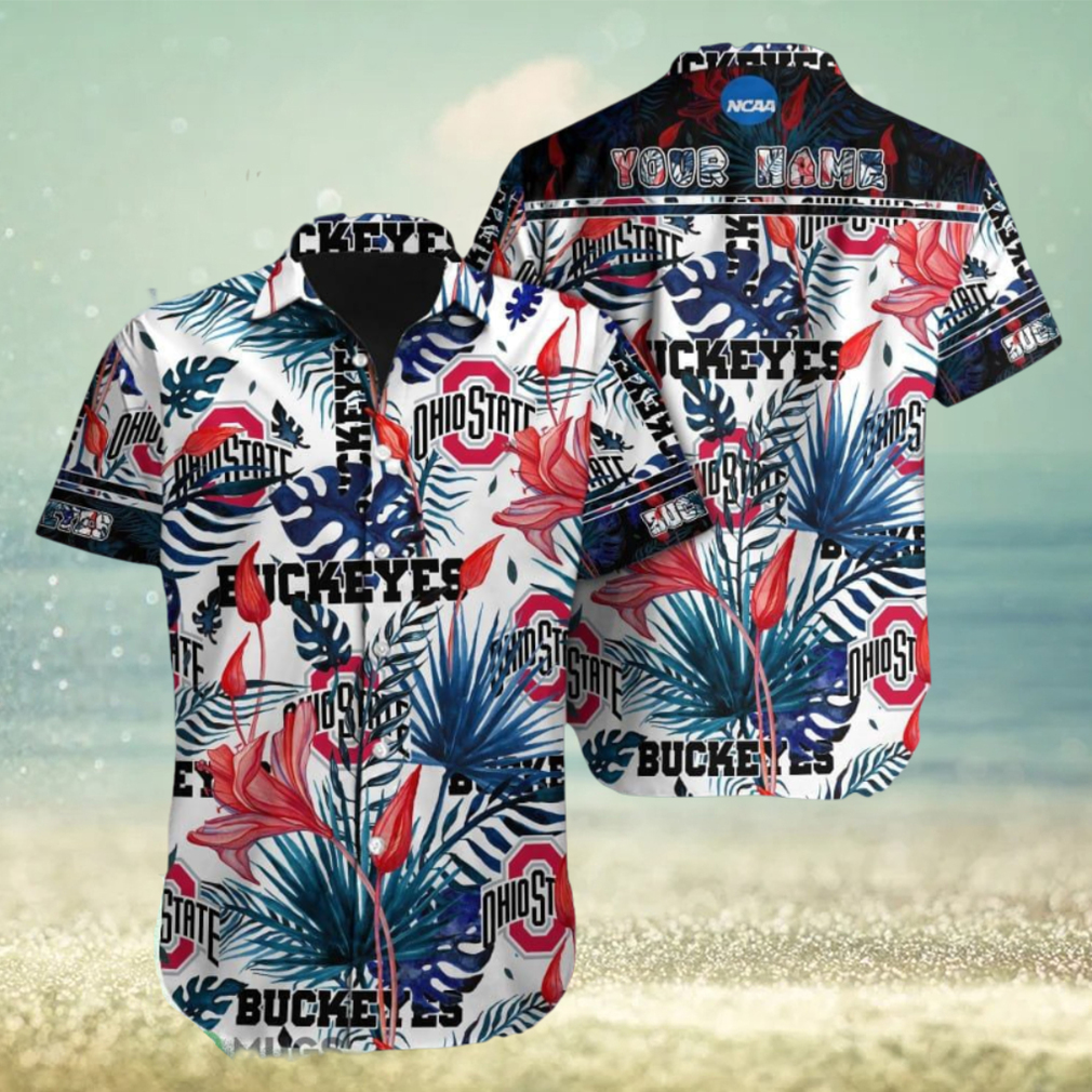 Ohio State Buckeyes NCAA Ocean Custom Name Men And Women Sports Teams Hawaiian Shirt Gift - Limotees