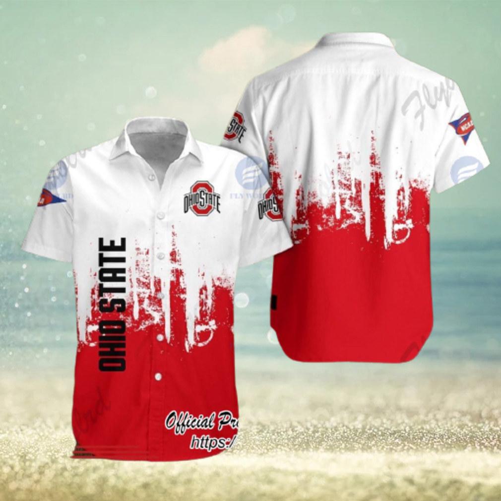 Ohio State Buckeyes white Red Hawaiian Shirt - Limotees