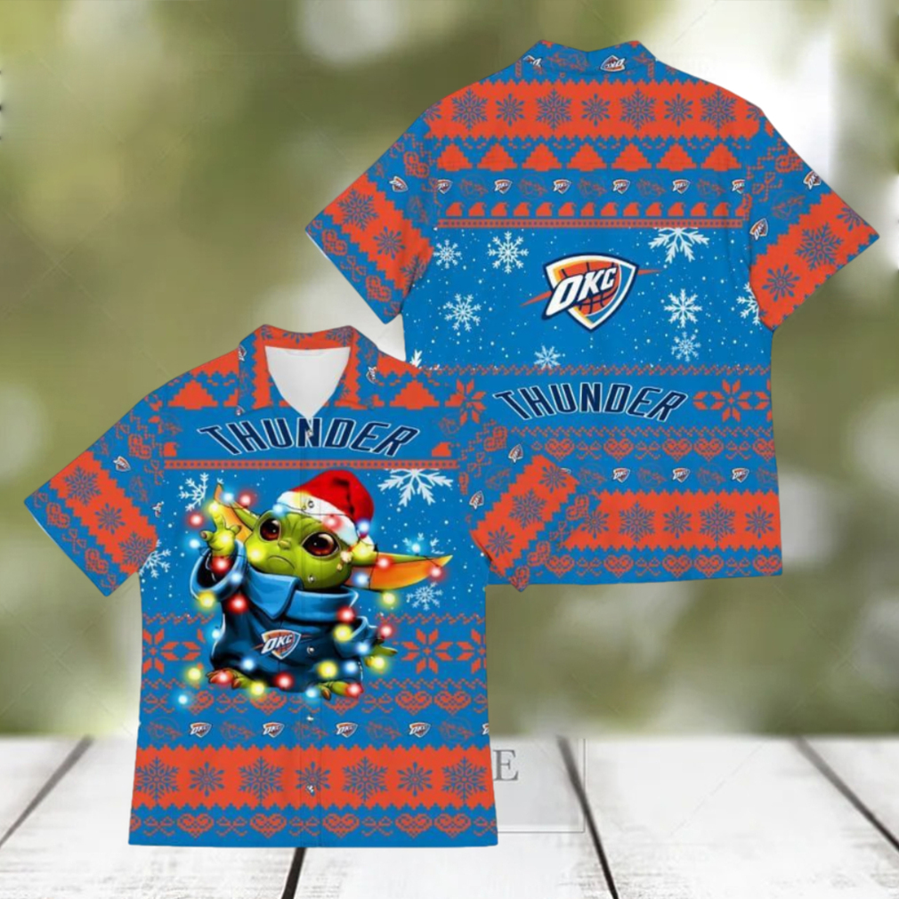 Oklahoma City Thunder Baby Yoda Star Wars Hawaiian Shirt For Men And Women Gift Christmas Holidays - Limotees