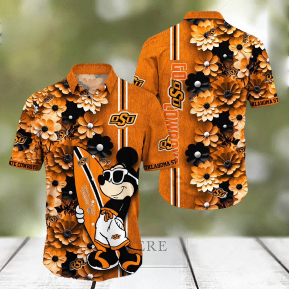 Oklahoma State Cowboys Aloha Mick Pattern Hawaiian Shirt For Fans - Limotees