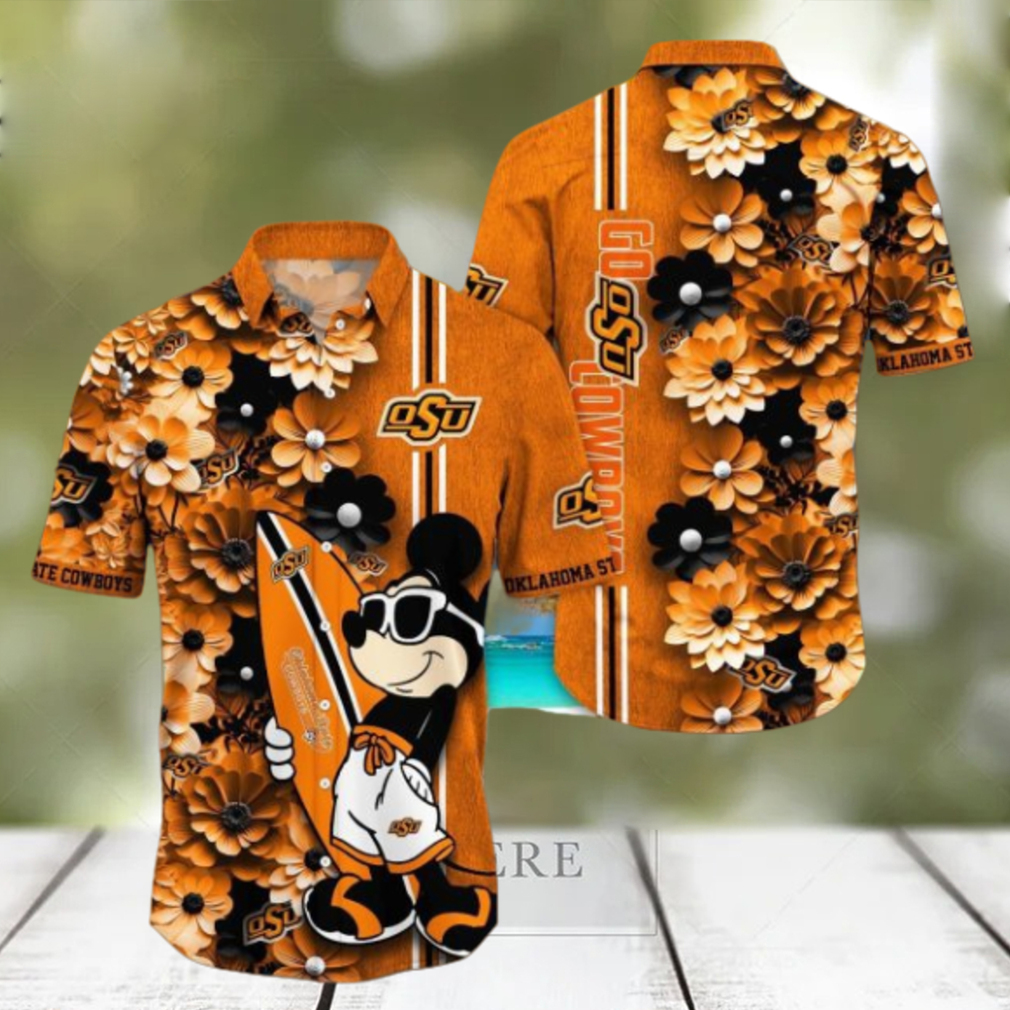 Oklahoma State Cowboys Hawaiian Shirt Mickey Love Surfing Trending Summer Gift - Limotees