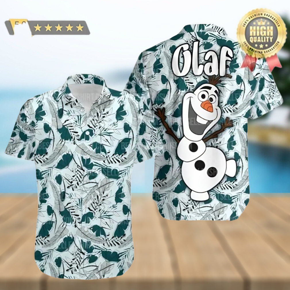 Olaf Frozen Disney Movie Vintage Tropical Leaves Disney Hawaiian Shirt - Limotees