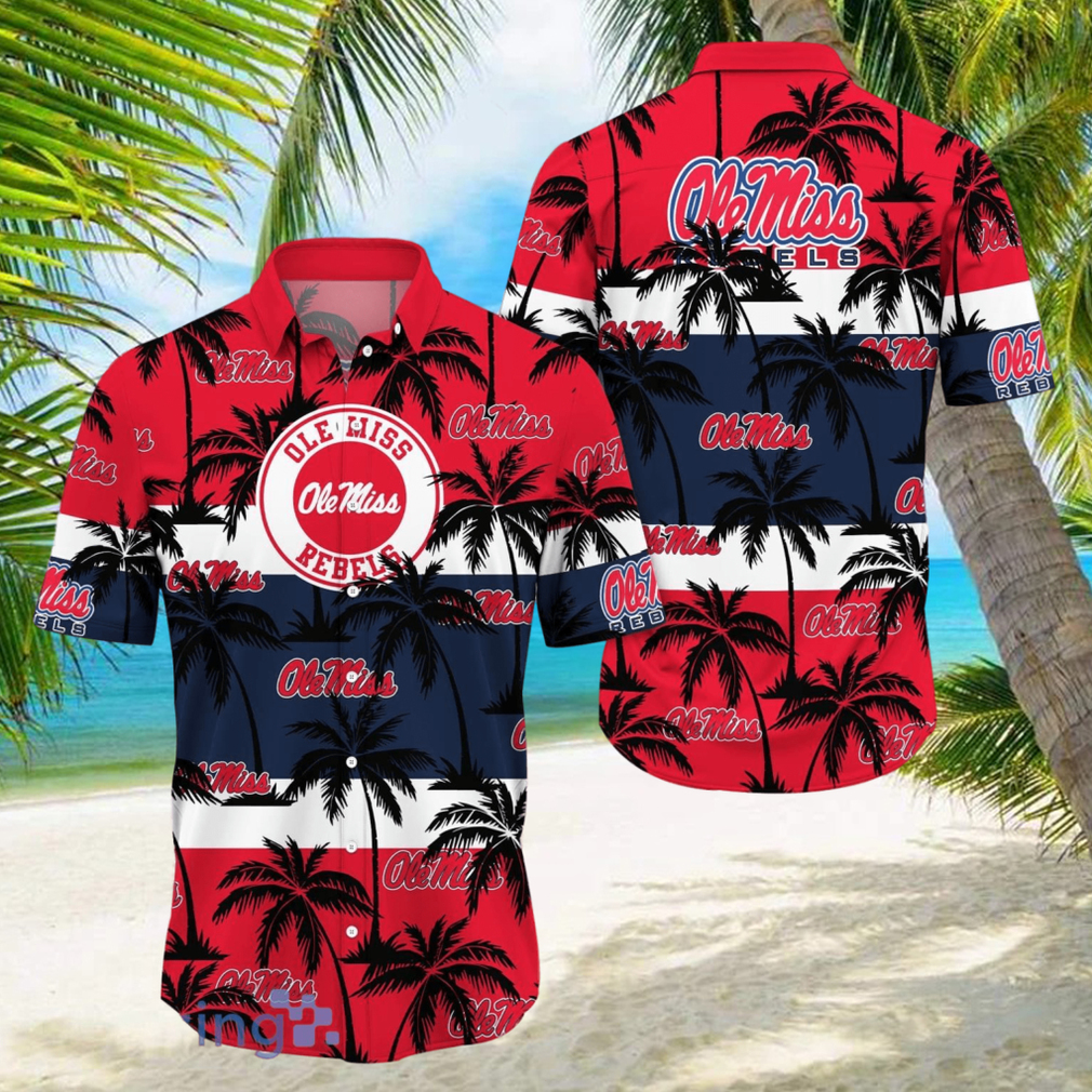 Ole Miss Rebels All Over Print Logo And Coconut Trending Summer Gift Aloha Hawaiian Shirt - Limotees