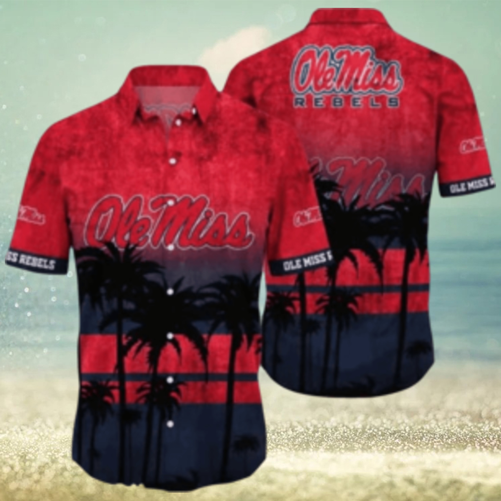 Ole Miss Rebels Logo Coconut Tropical Hawaiian Shirt Beach Gift For Fans - Limotees