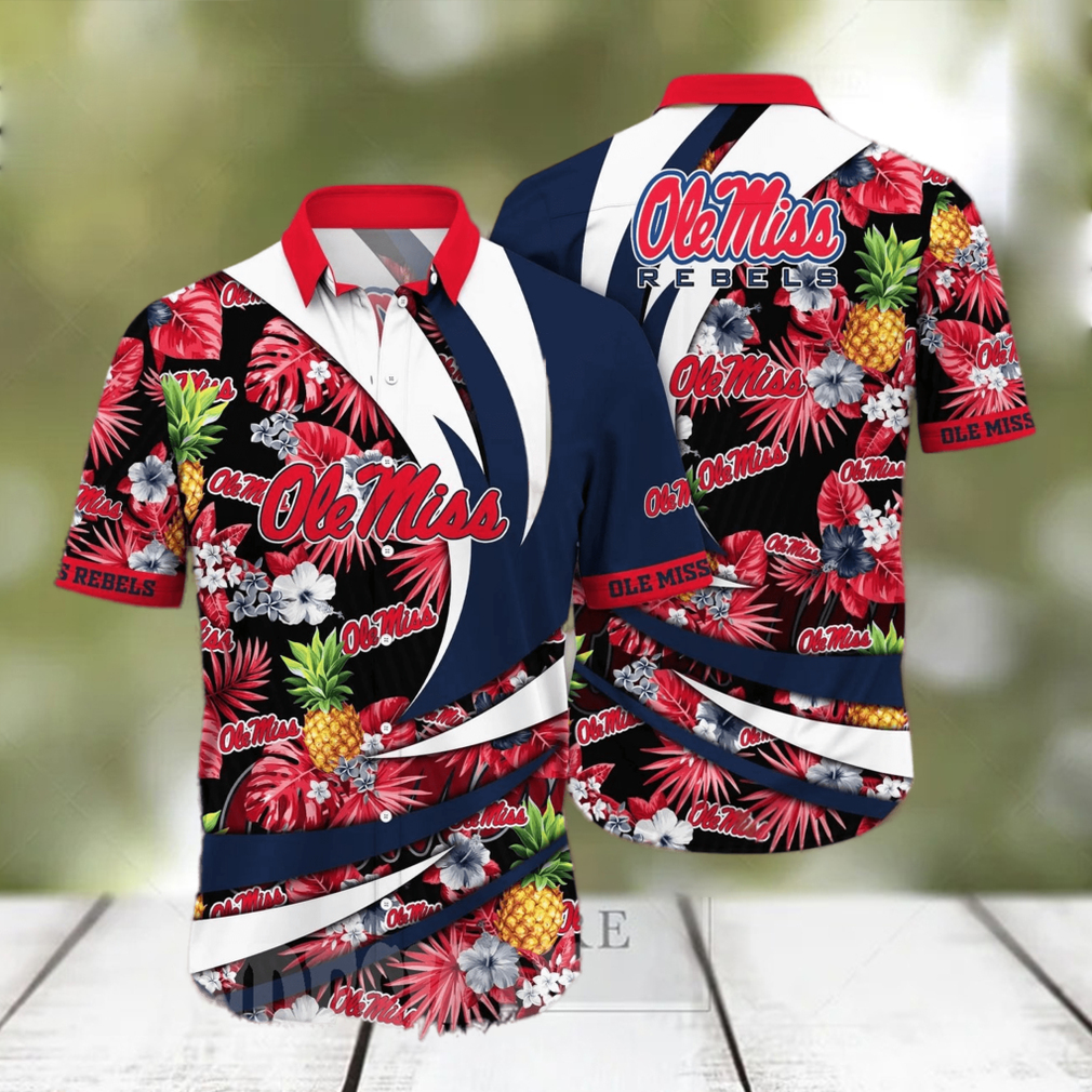 Ole Miss Rebels NCAA Floral Classic Full Printed Hawaiian Shirt - Limotees