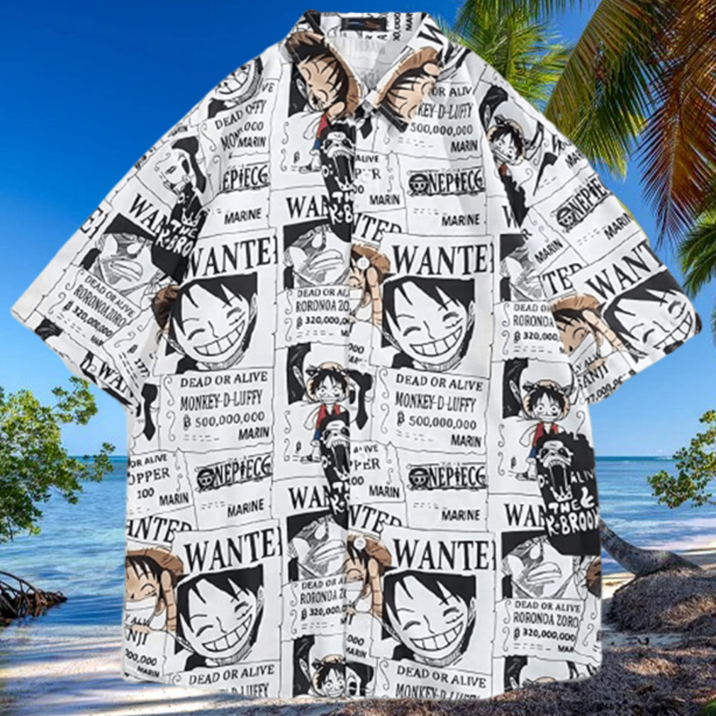 One Piece Hawaiian Tshirts Monkey D Luffy Symbols Hawaiian hawaiian shirt - Limotees