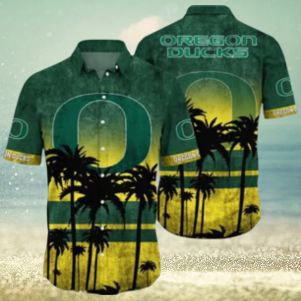 Oregon Ducks Logo Coconut Tropical Hawaiian Shirt Beach Gift For Fans - Limotees