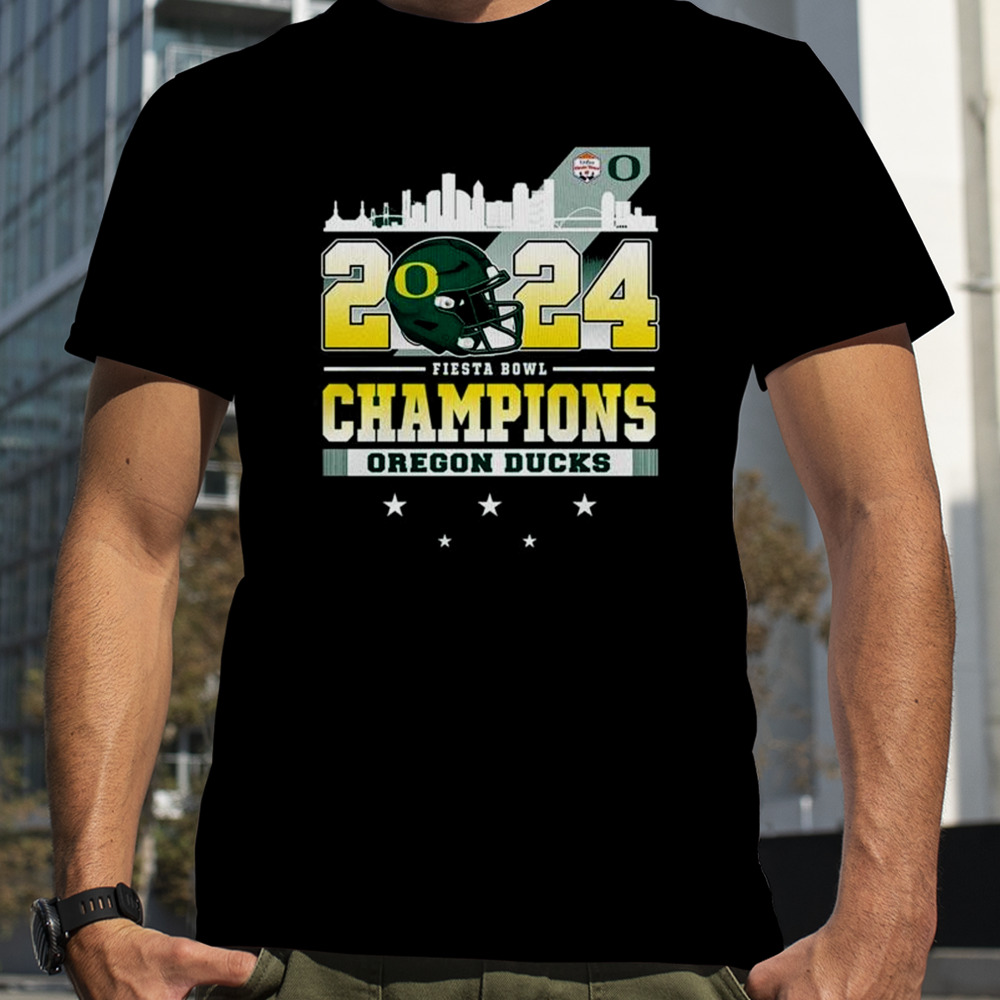 Oregon Ducks Skyline 2024 Fiesta Bowl Champions Shirt