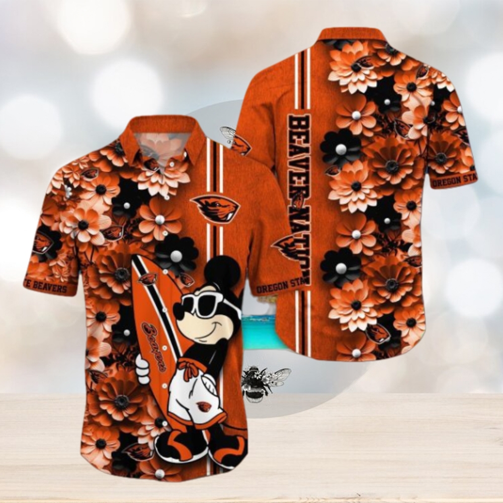 Oregon State Beavers Hawaiian Shirt Mickey Love Surfing Trending Summer Gift - Limotees