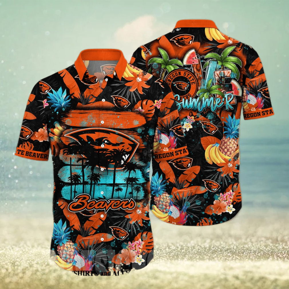 Oregon State Beavers NCAA Flower All Over Print Hawaiian Shirt - Limotees