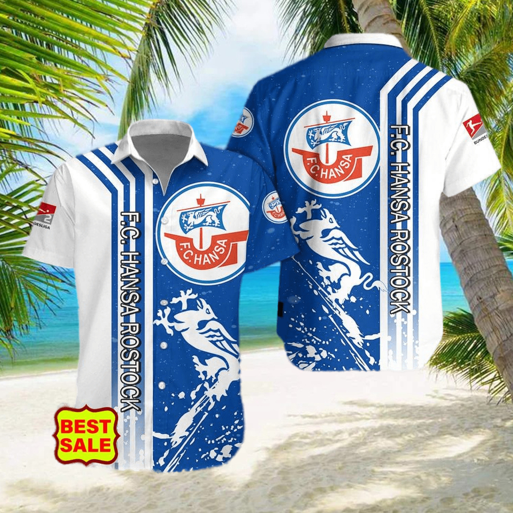 Ostseestadion 2 Bundesliga Hansa Rostock Aloha Style 6 Big Logo Hawaiian Shirt For Fans hawaiian shirt - Limotees