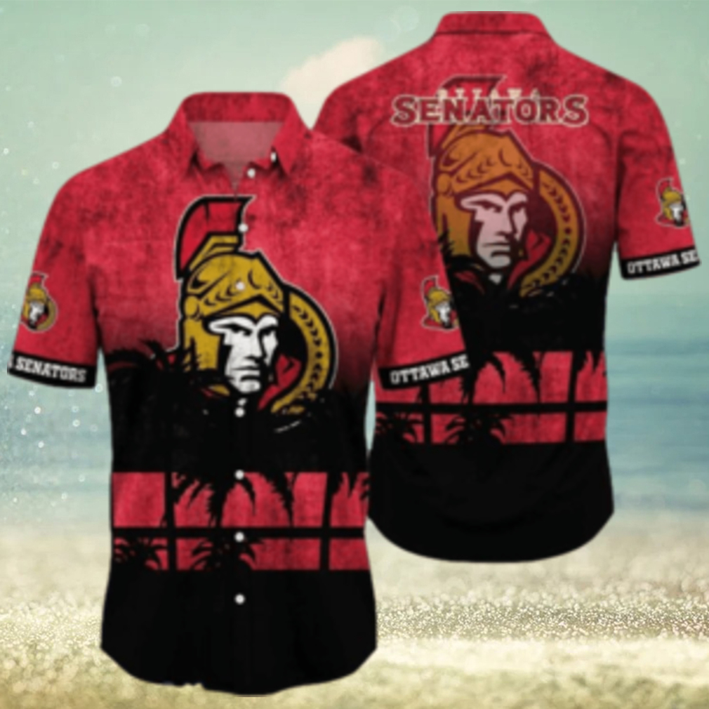 Ottawa Senators NHL Logo Coconut Tropical Hawaiian Shirt Beach Gift For Fans - Limotees