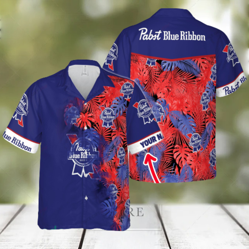 Pabst Blue Ribbon Organic Custom Name Design Hawaiian Shirt For Men And Women Gift Beach - Limotees