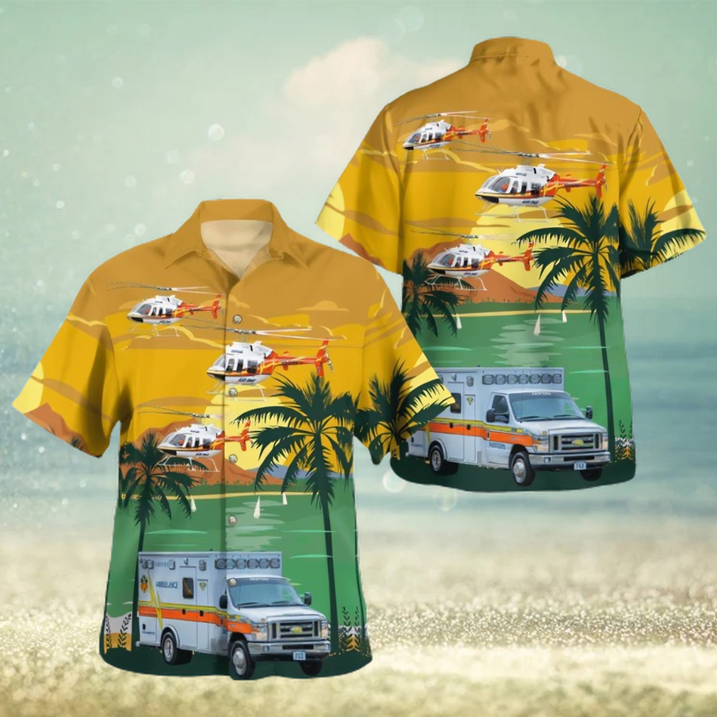 Pafford Emergency Medical Services Bell Jetranger Hawaiian Shirt - Limotees