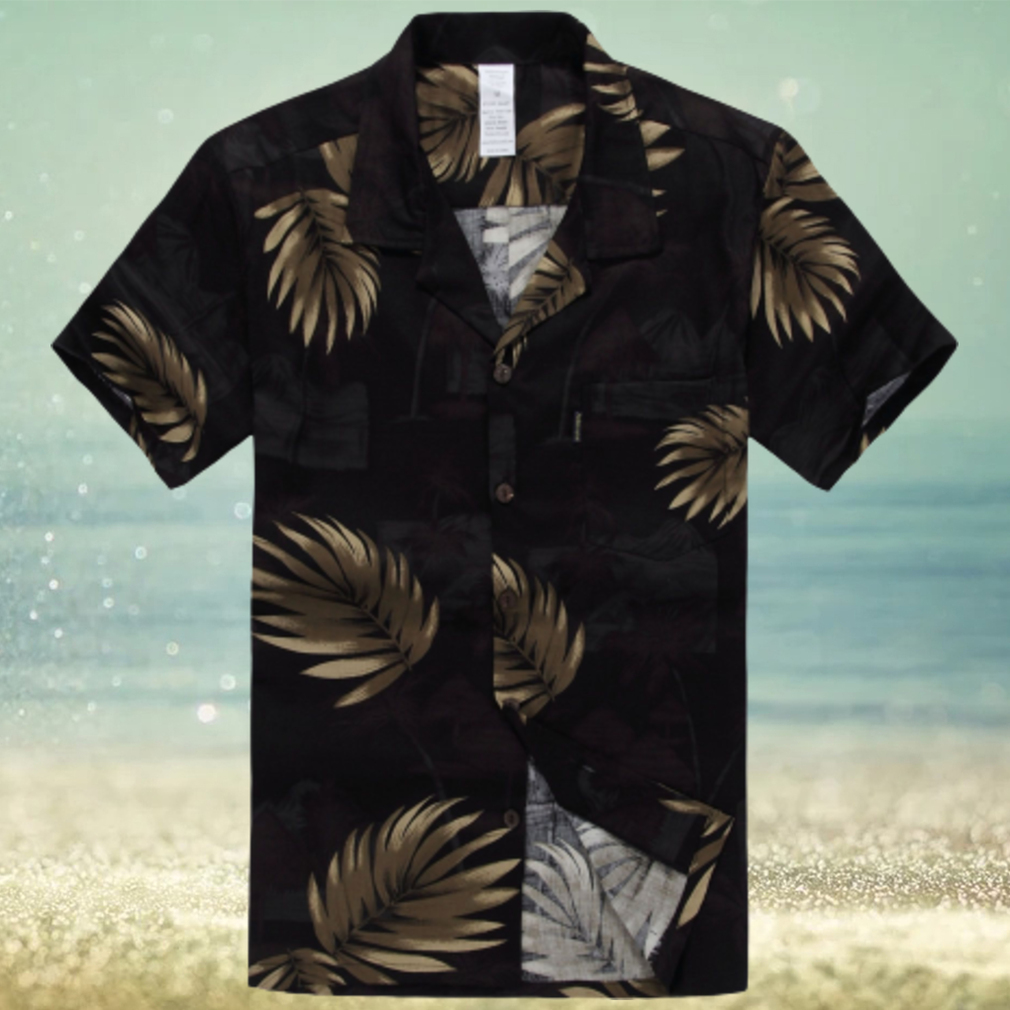 Palm Wave Black High Quality Hawaiian Shirt - Limotees