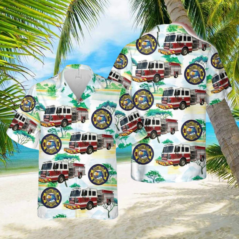 Panama City Fire Department Florida Short Sleeve Aloha Hawaiian Shirt - Limotees