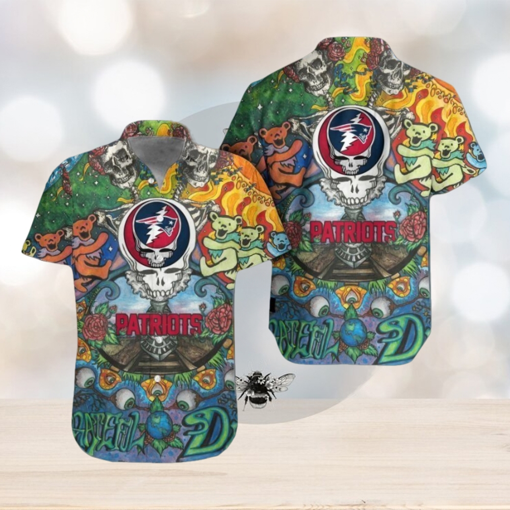 Patriots Hawaiian Shirt Grateful Dead NFL Gift For Fan - Limotees