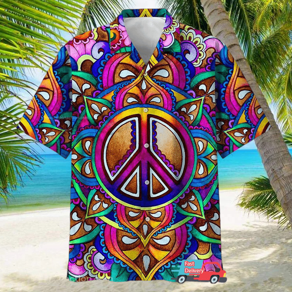 Peace Sign Clip Art Trippy Psychedelic Hawaiian Shirt - Limotees