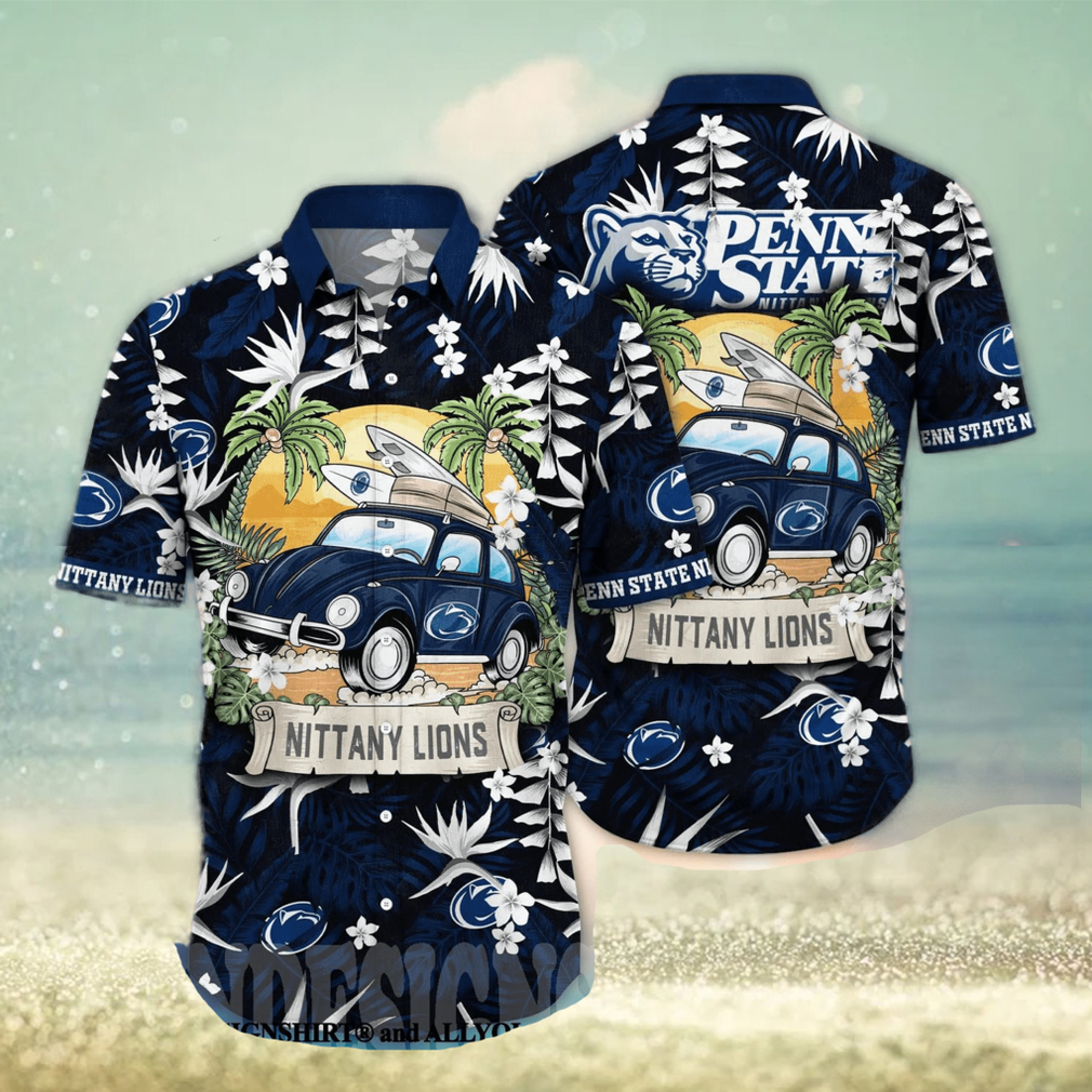 Penn State Nittany Lions NCAA Floral 3D Hawaiian Shirt - Limotees