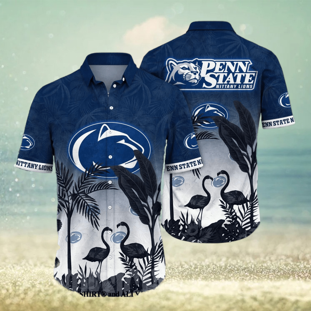 Penn State Nittany Lions NCAA Flower 3D All Over Print Hawaiian Shirt - Limotees