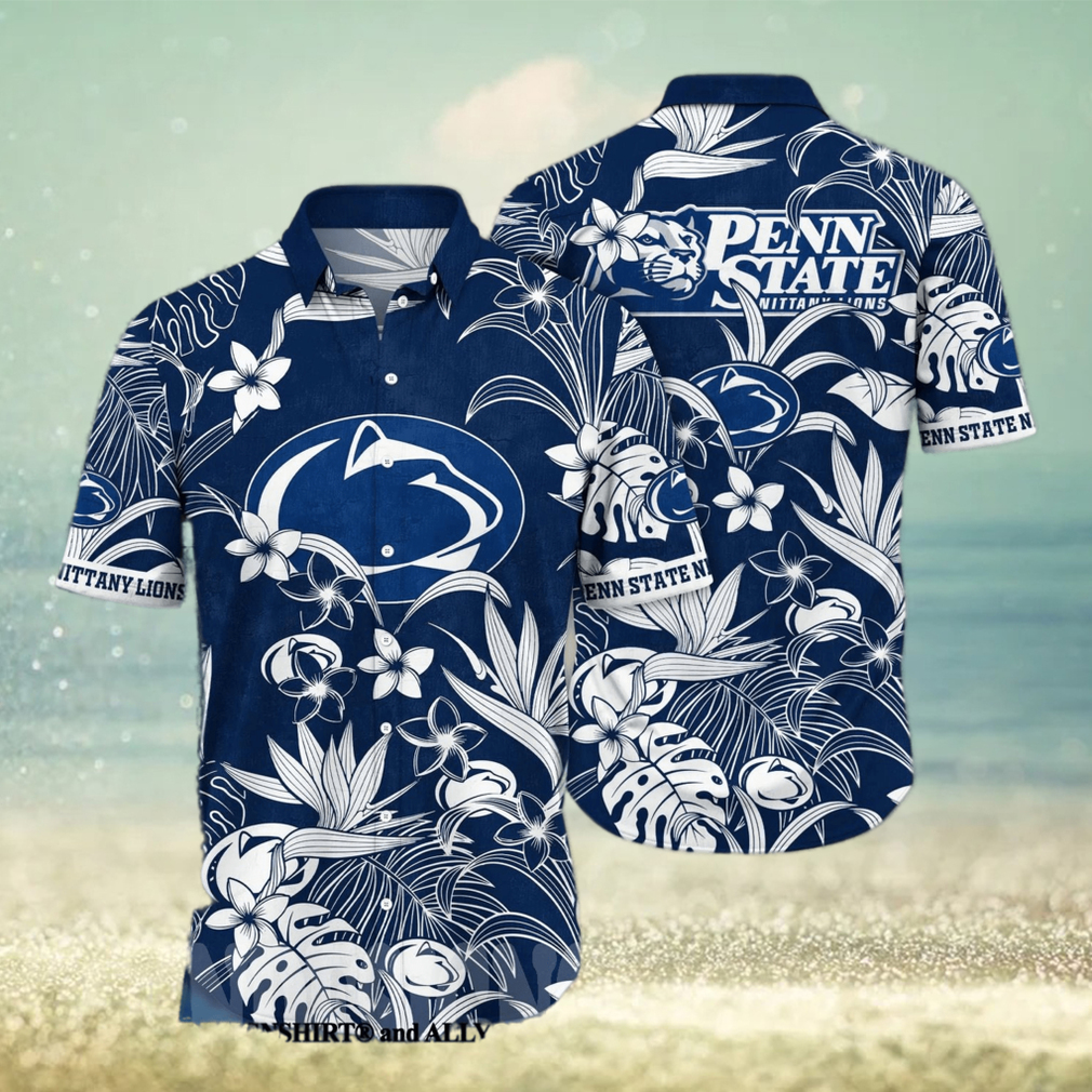 Penn State Nittany Lions NCAA Flower Full Printing Hawaiian Shirt - Limotees