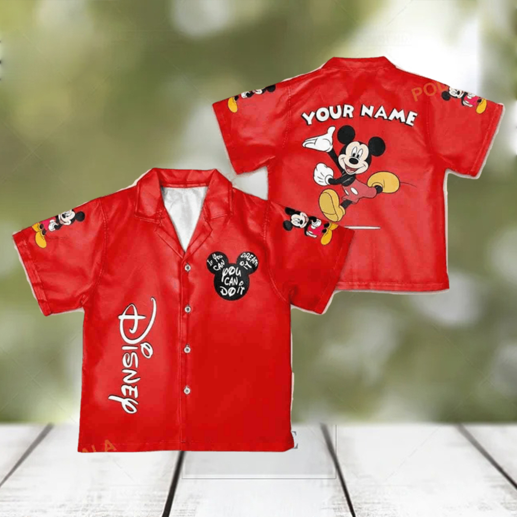 Personalize Name Vintage Disney Mickey If You Can Dream It You Can Do It Hawaiian Shirt - Limotees