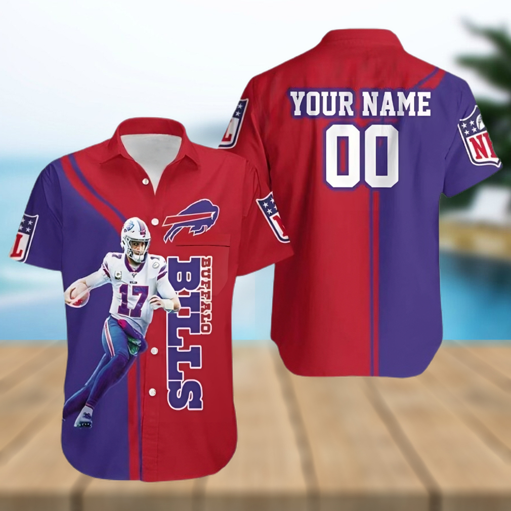 Personalized Buffalo Bills Hawaiian Shirt, Josh Allen, Button Down Hawaiian Shirt - Limotees