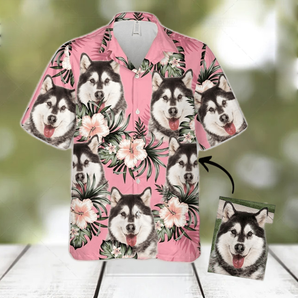 Personalized Flowers Pattern Pink Color Dog Hawaiian T Shirt - Limotees