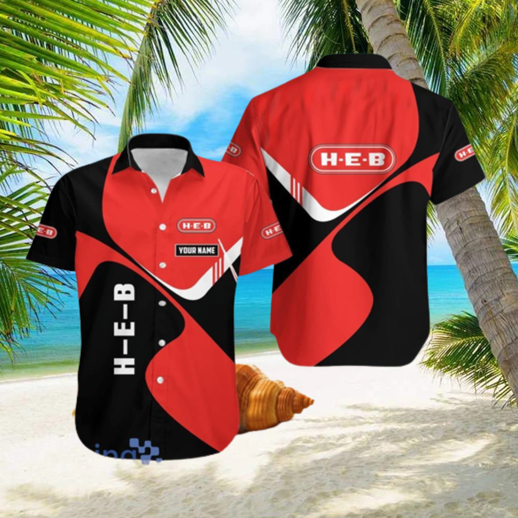 Personalized H E B Logo Red And Black Trending Summer Gift For Men And Women hawaiian shirt - Limotees