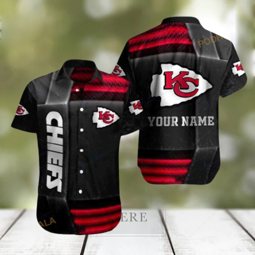 Personalized Kansas City Chiefs Red Metal Style Hawaiian Shirt - Limotees