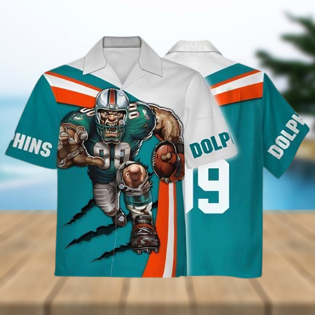 Personalized Miami Dolphins Hawaiian Shirt, Fathead Mascot, Best Hawaiian Shirt - Limotees