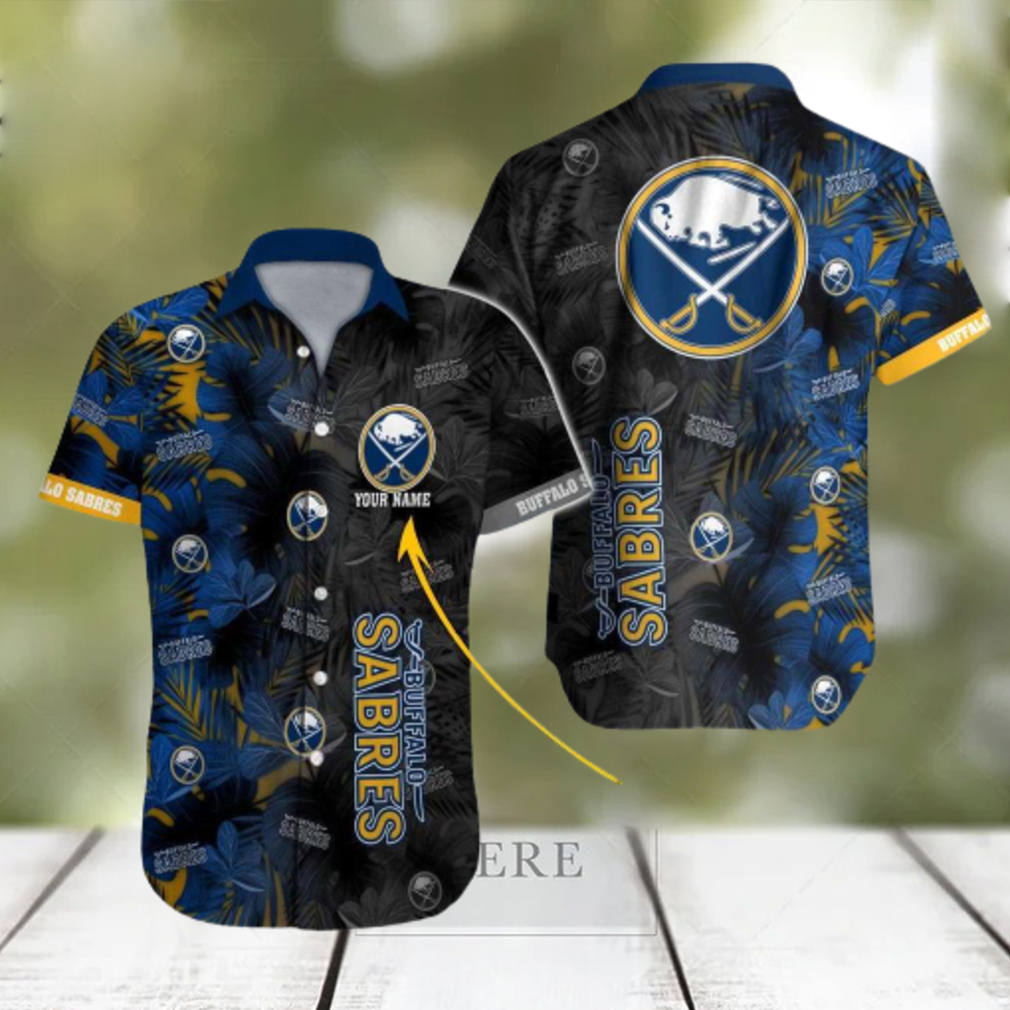 Personalized NHL Buffalo Sabres Palm Leafs Hawaiian Button Up Shirt - Limotees