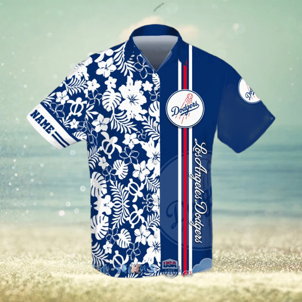 Personalized Name Los Angeles Dodgers MLB Team Tropical All Over Print Hawaiian Shirt - Limotees