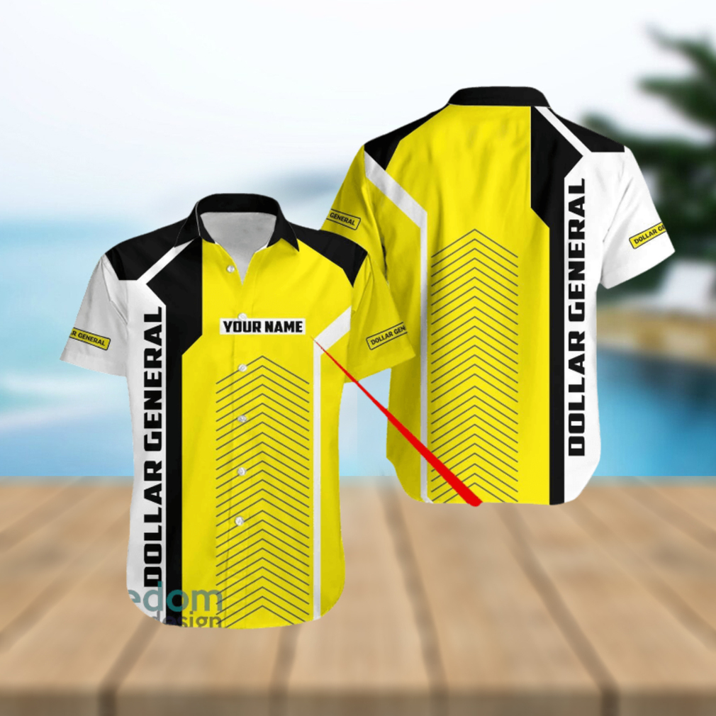 Personalized Name Special Gift Dollar General Short Sleeve 3D Yellow Hawaiian Shirt - Limotees