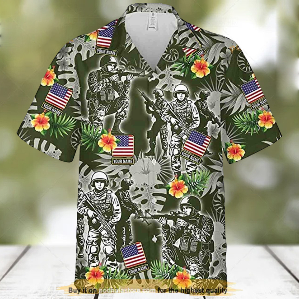 Personalized Name Veteran USA Veteran Proud Hawaiian Shirt - Limotees