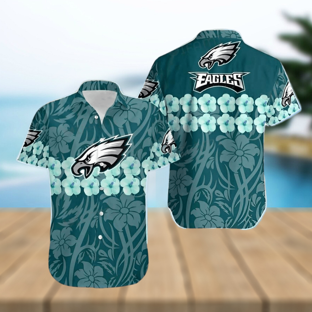 Philadelphia Eagles Hawaiian Shirt Hibiscus Flower Philadelphia Eagles Gift - Limotees