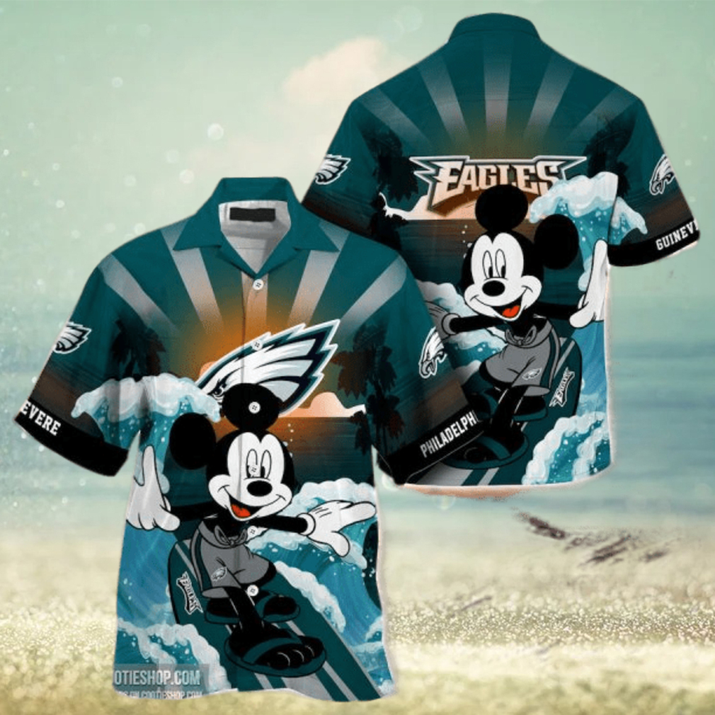 Philadelphia Eagles Nfl Custom Hawaiian Shirt Short T Shirt Hawaiian Pattern Print Style For Fans - Limotees