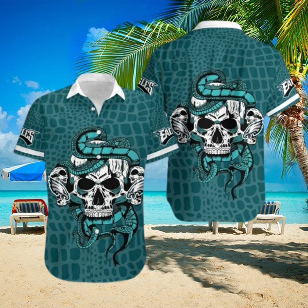 Philadelphia Eagles Snake And Skull Hawaii Shirt - Limotees