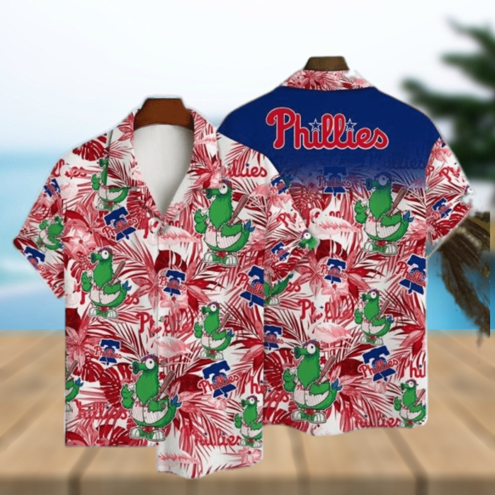 Philadelphia Phillies MLB Mascot And Hibiscus Pattern Hawaiian Shirt - Limotees