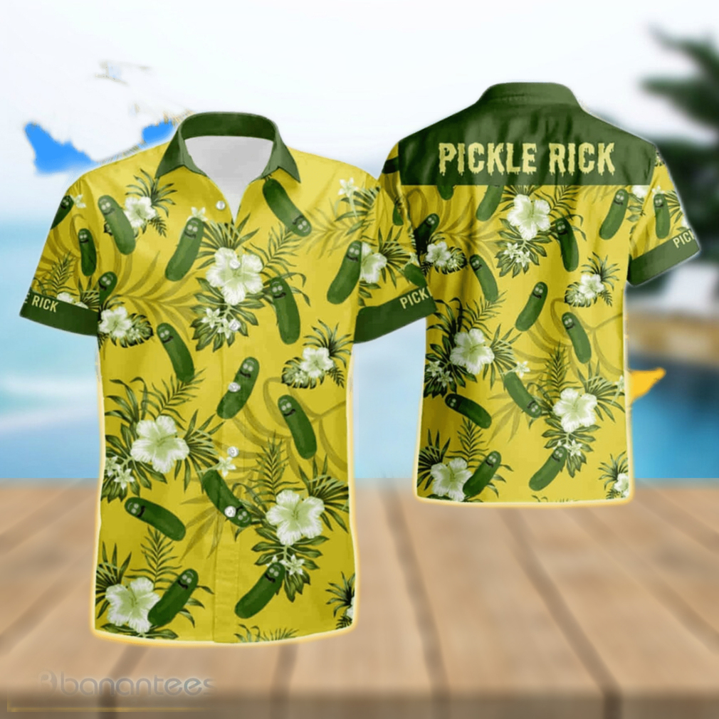 Pickle Rick Short Sleeve Aloha Hawaiian Shirt - Limotees