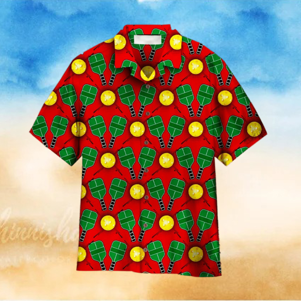 Pickleball Red Aloha Hawaiian Shirt - Limotees