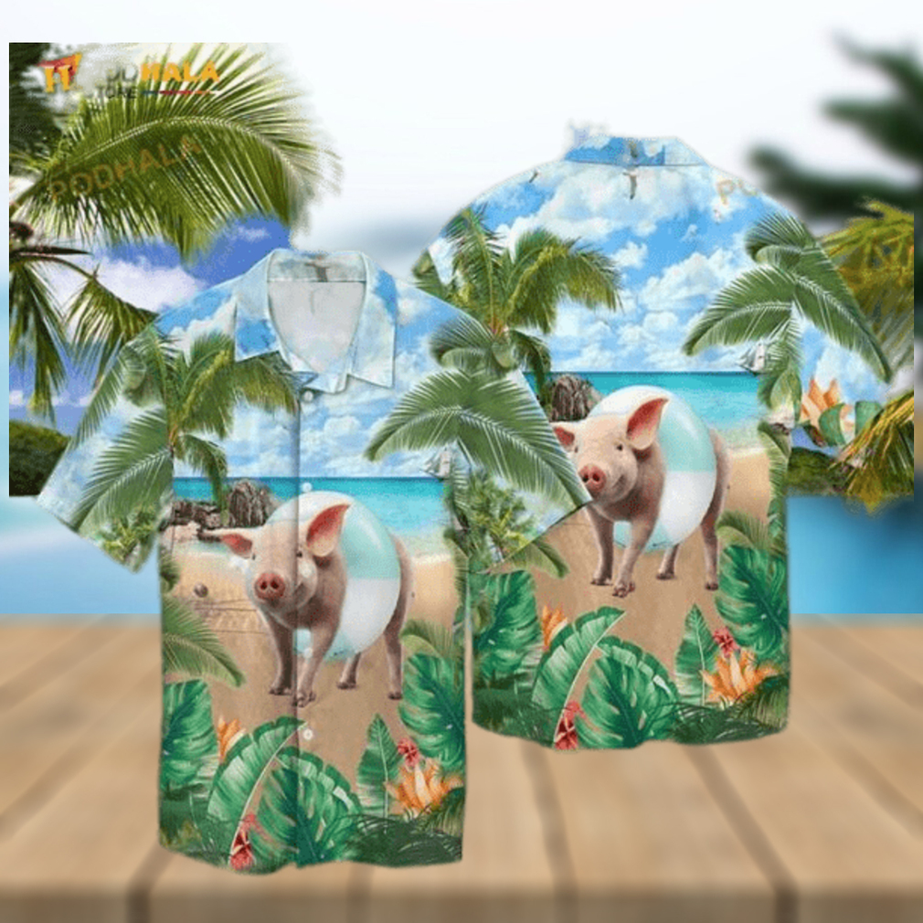 Pig To The Beach Funny Hawaiian Shirt, Aloha Shirt - Limotees