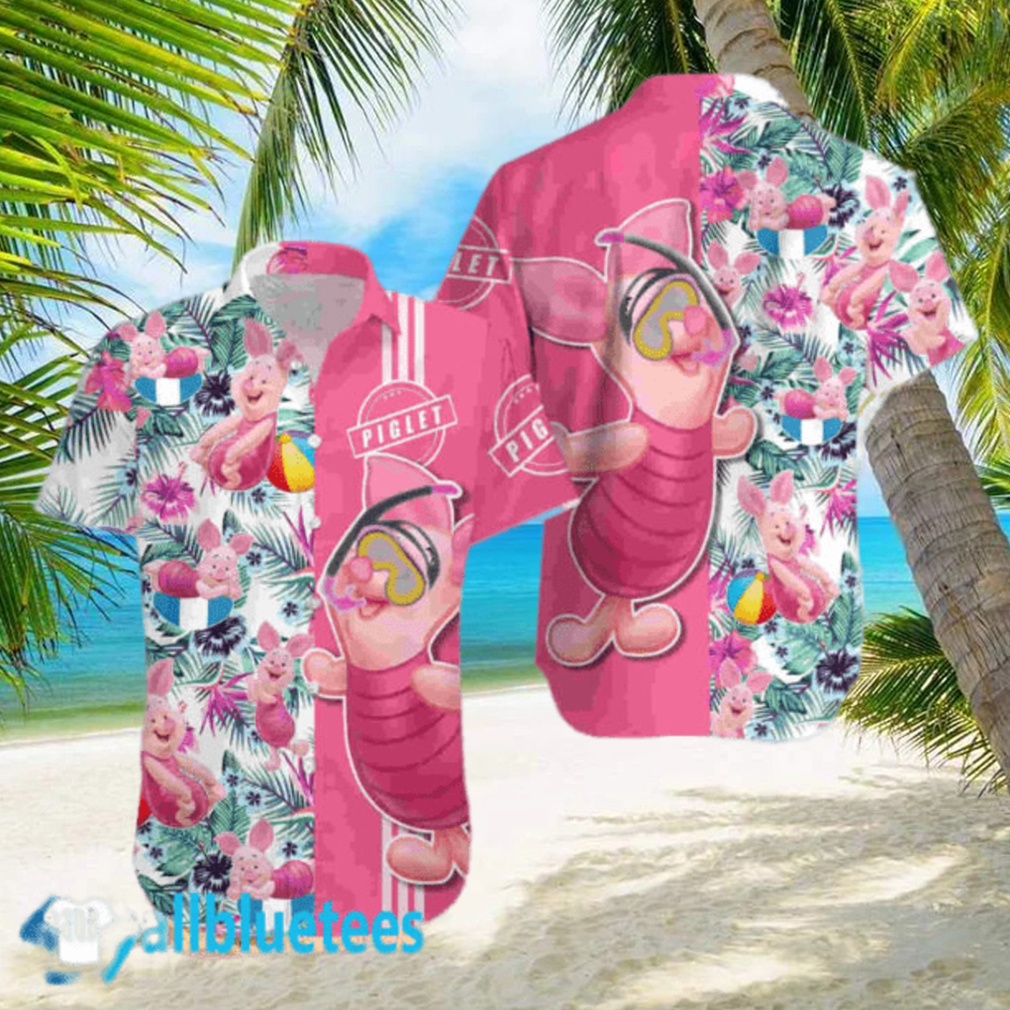 Piglet Pink Floral Hawaii Beach Hawaiian Shirt - Limotees