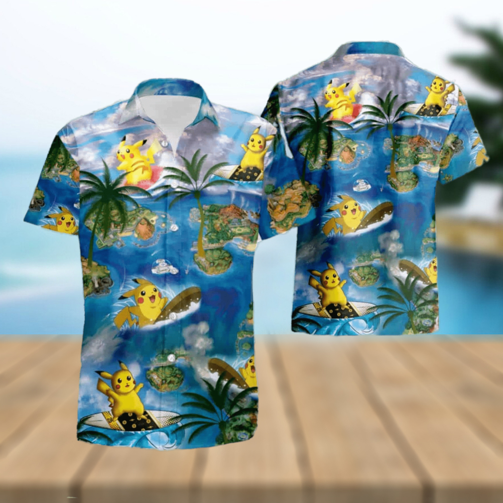 Pikachu Surfing Short Sleeve Aloha Hawaiian Shirt - Limotees