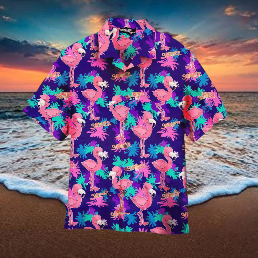 Pink Flamingo Hello Summer Hawaiian Shirt - Limotees