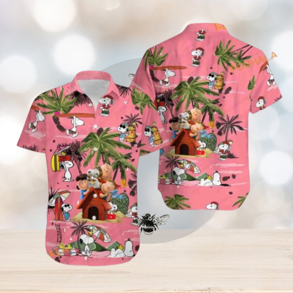 Pink Snoopy Hawaiian Shirt, Ideal Summer Beach Snoopy Present - Limotees