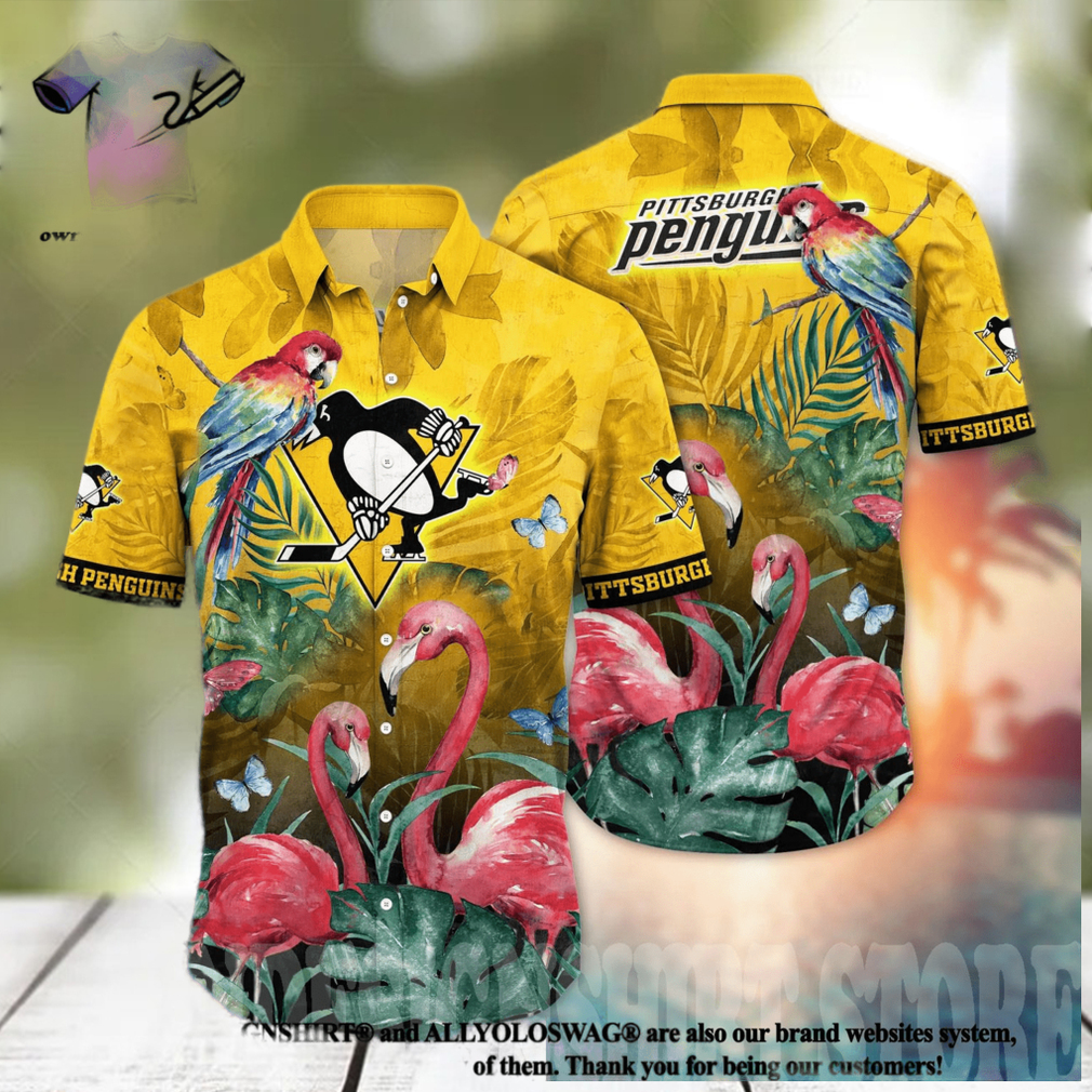 Pittsburgh Penguins NHL Floral 3D Full Printing Hawaiian Shirt - Limotees